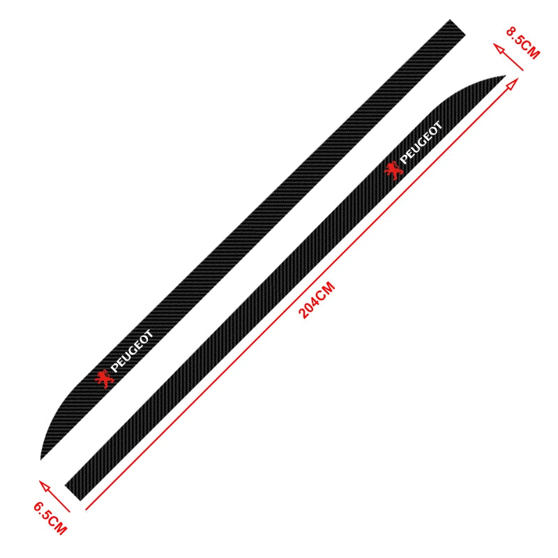 2pcs Car Door Side Skirt Car Body Decal Carbon Fiber Sticker For Peugeot 407 3008 307 308 206 508 208 207 607 106 301 408 5008