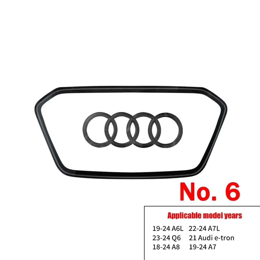Automobile Steering Wheel Logo Bright Frame Strip Electroplated Car Logo Sticker For Audi A3 A4 B8 8P B9 8V A5 A6 C7 A7 Q3 Q5 Q7