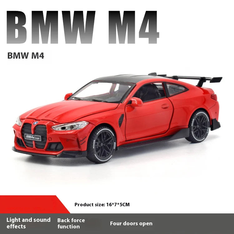 1/32 BMW M4 Coupe Sports Car Alloy Die Casting Model Collection Miniature Desktop Ornaments Miniauto Mini GT Holiday Gift Boy
