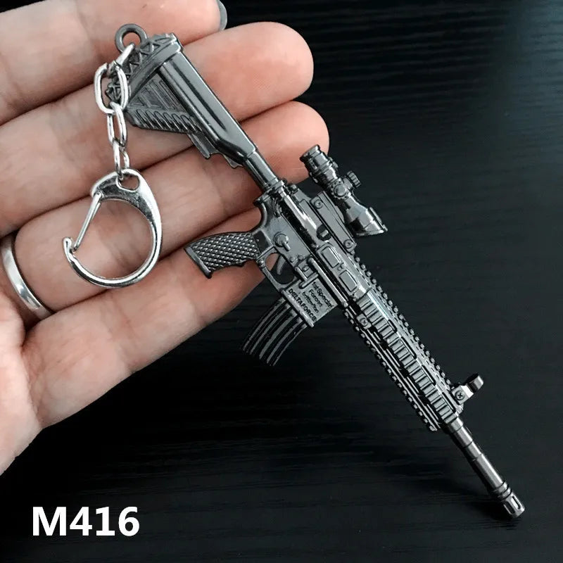Mini PUBG Gun Keychain – AWM & AK47 Metal Keyring | Gaming Weapon Charm