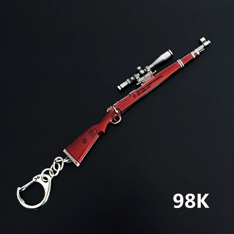 Mini PUBG Gun Keychain – AWM & AK47 Metal Keyring | Gaming Weapon Charm