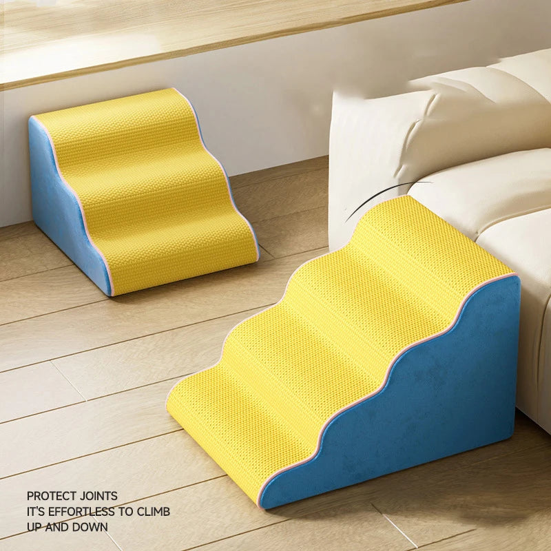 3/4/5 Step Dog Cat Ramp Ladder Pet Stair in Memory Foam Sponge Dogs Sofa Removable Washable Training Pet Ramp Stairs Pet Supplies