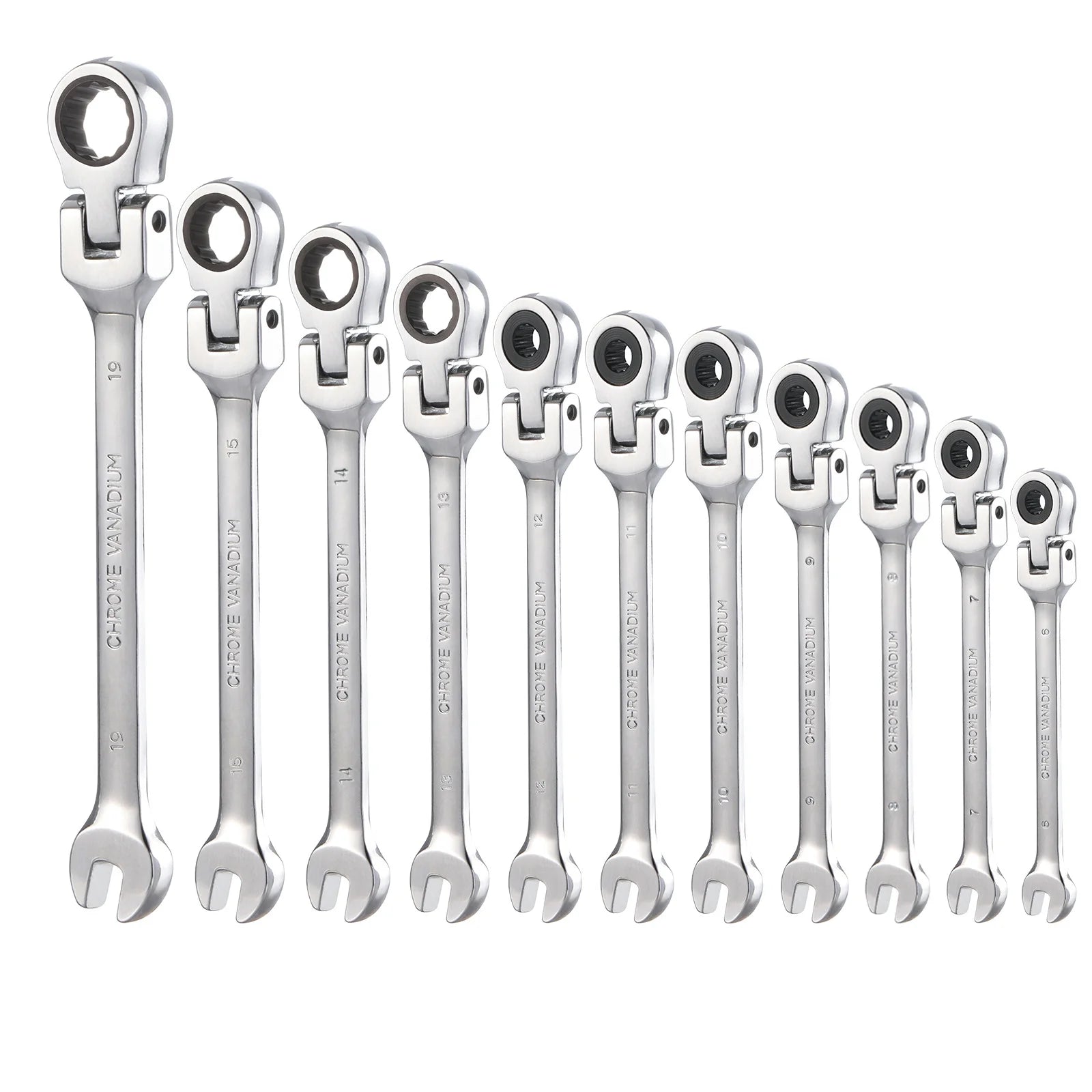 1Pc 72-Tooth Ratchet Wrench Set, Chrome Vanadium Steel, Adjustable Torque for Auto & Heavy-Duty Use