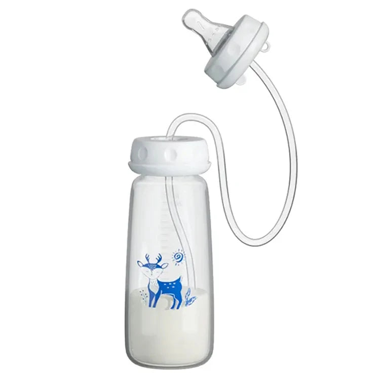 BornBL 6 Month+ 8oz 240ml Hands Free PP Baby Feeding Bottle with Tube Anti-Colic Nursing System, Bpa Free