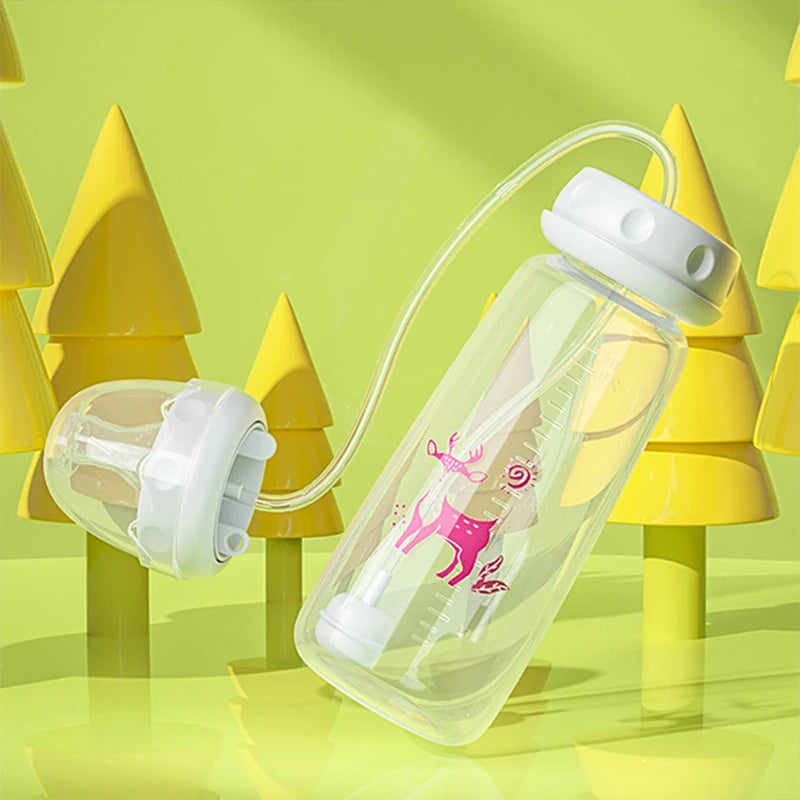 BornBL 6 Month+ 8oz 240ml Hands Free PP Baby Feeding Bottle with Tube Anti-Colic Nursing System, Bpa Free