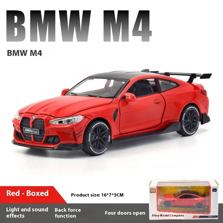 1/32 BMW M4 Coupe Sports Car Alloy Die Casting Model Collection Miniature Desktop Ornaments Miniauto Mini GT Holiday Gift Boy