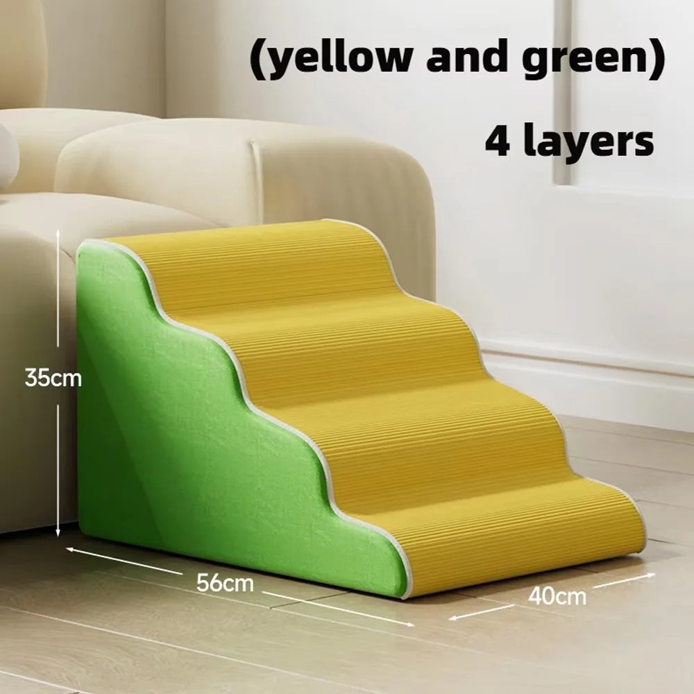 3/4/5 Step Dog Cat Ramp Ladder Pet Stair in Memory Foam Sponge Dogs Sofa Removable Washable Training Pet Ramp Stairs Pet Supplies