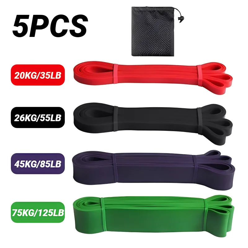 1/5Pcs Tpe Elastic Band Resistance Strength Training Sports Fitness Latex Pull-Up Ension Thick Circle Yoga Multi-Functional Hip