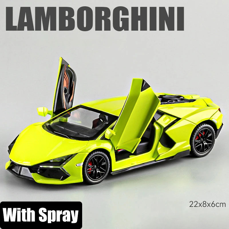 Spray 1:24 Lamborghini Revuelto Countach LP500S Supercar Alloy Metal Diecast Model Car Home Decoration Computer Desktop Present