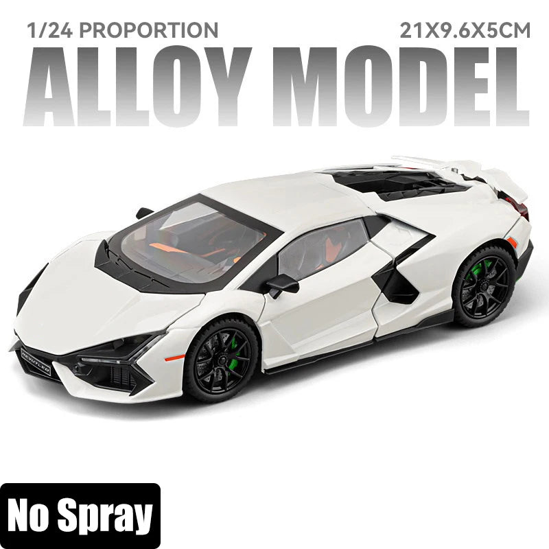 Spray 1:24 Lamborghini Revuelto Countach LP500S Supercar Alloy Metal Diecast Model Car Home Decoration Computer Desktop Present