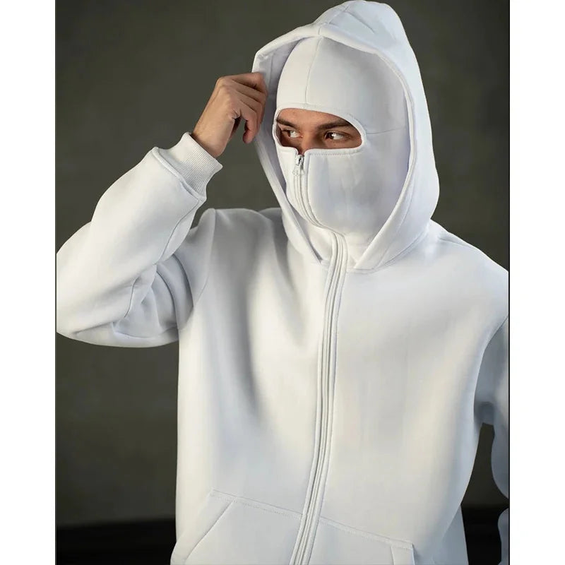 Men's and women's berets - Rock style - Fall/Winter collection - New product - Double-layered hooded sweatshirt - Zipper jacket