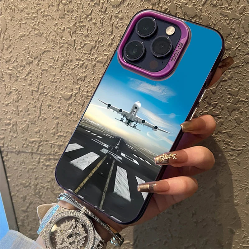 Super airplane Festival Dazzling Shockproof phone Case for iPhone 17 16 15 Pro Max Air 16E 14 13 12 11 XS X XR 7 8 Plus SE Cover