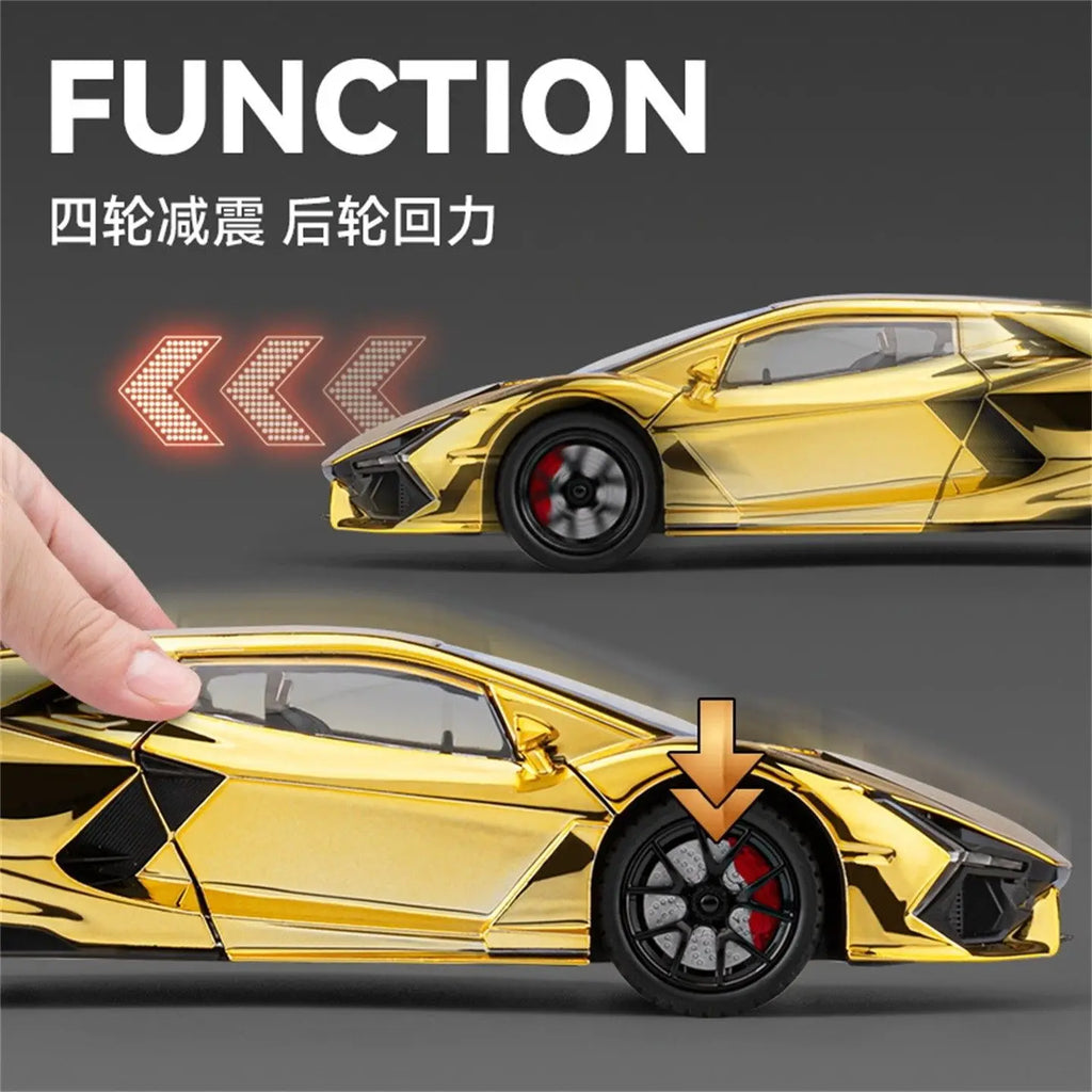 Spray 1:24 Lamborghini Revuelto Countach LP500S Supercar Alloy Metal Diecast Model Car Home Decoration Computer Desktop Present