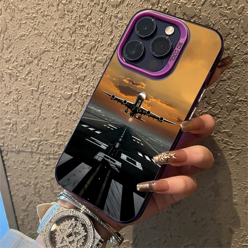 Super airplane Festival Dazzling Shockproof phone Case for iPhone 17 16 15 Pro Max Air 16E 14 13 12 11 XS X XR 7 8 Plus SE Cover