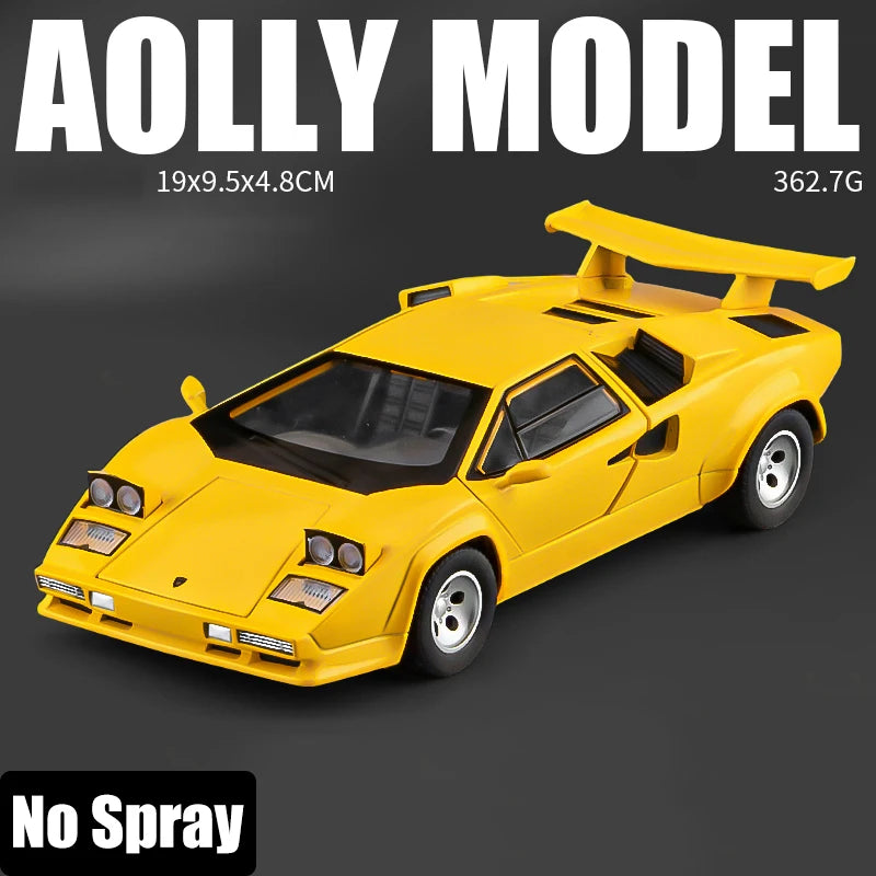 Spray 1:24 Lamborghini Revuelto Countach LP500S Supercar Alloy Metal Diecast Model Car Home Decoration Computer Desktop Present
