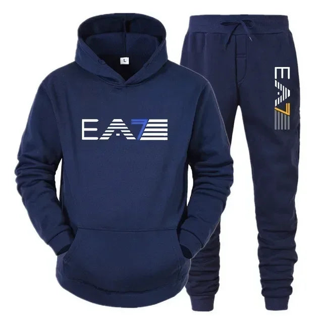 Men's sportswear set, fashionable and casual, autumn and winter men's sportswear+pants two-piece set