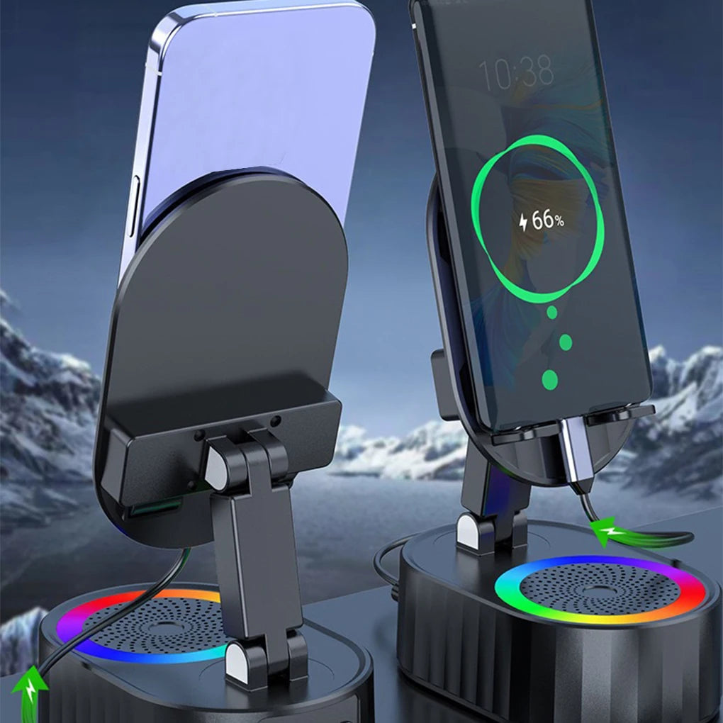 5-in-1 Wireless Charging Stand with Bluetooth Speaker 🔋🔊 | Phone & Tablet Holder
