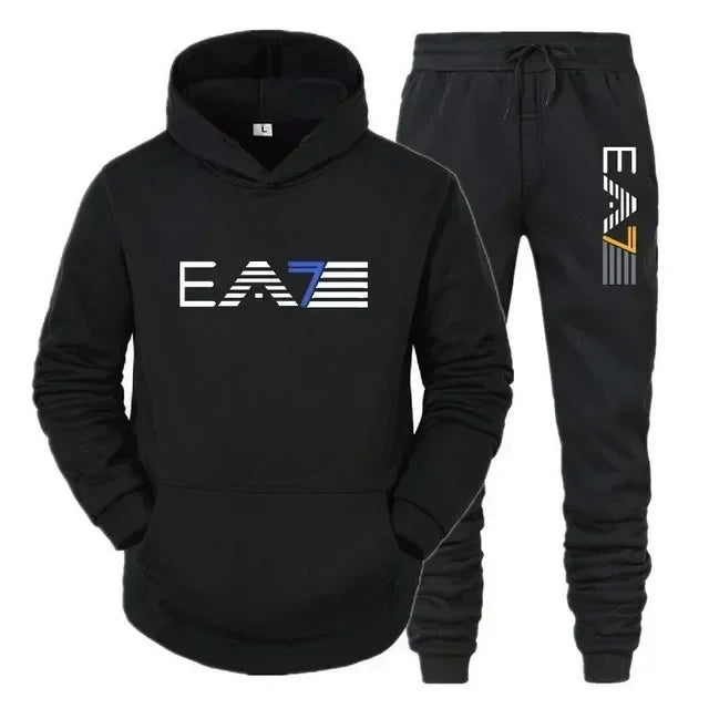 Men's sportswear set, fashionable and casual, autumn and winter men's sportswear+pants two-piece set