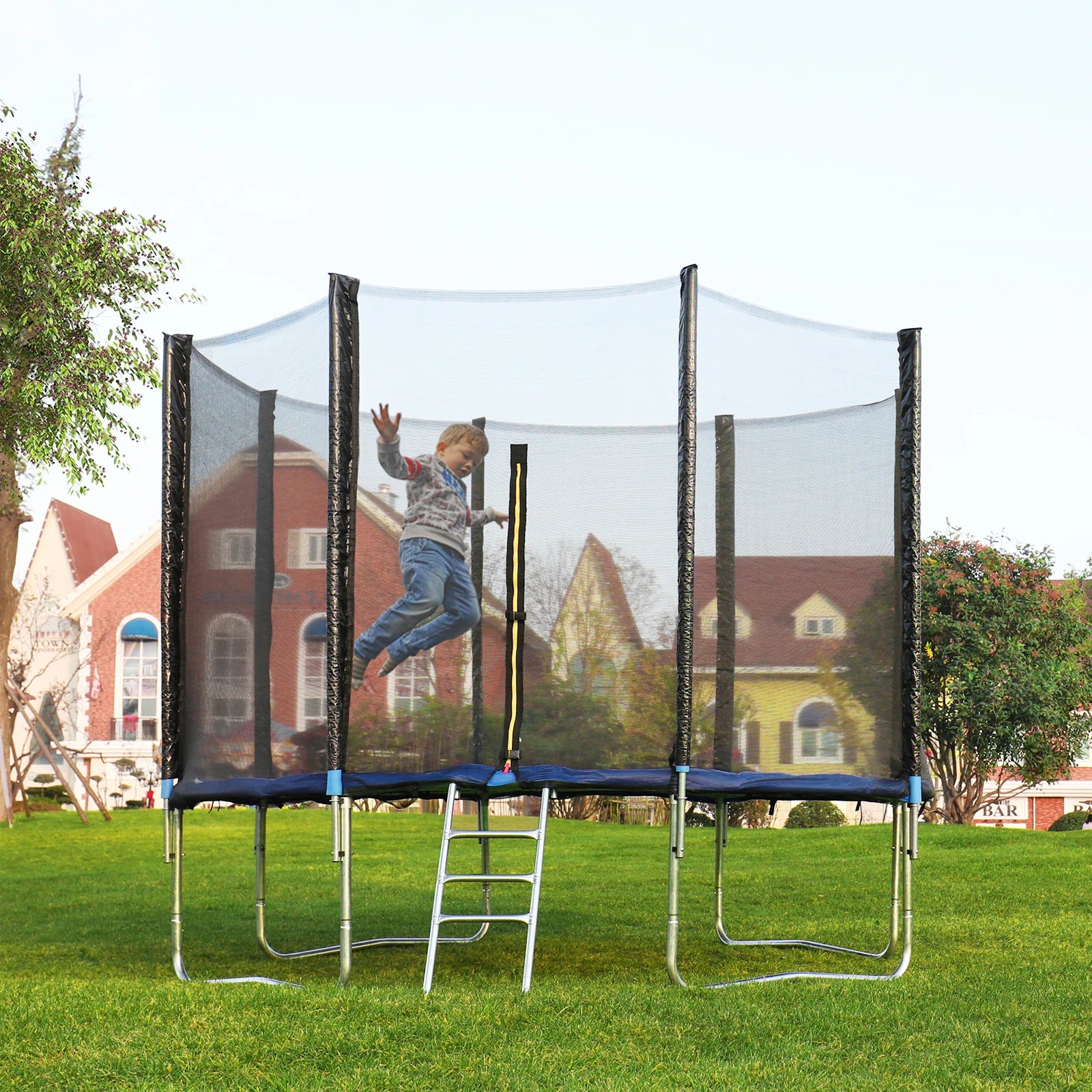 SONGMICS Safety net For Trampoline Replacement net Ø 366cm For 8 Bars Round Protective net For garden Trampoline