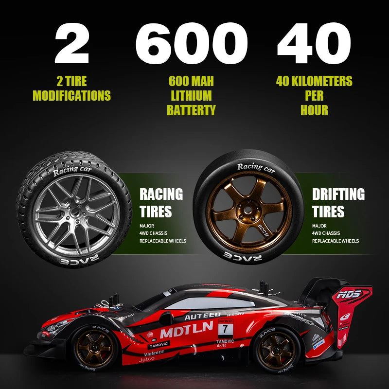 RC Professional four-wheel drive drift remote control car GTR high-speed charging high-speed racing boy car Festival gift