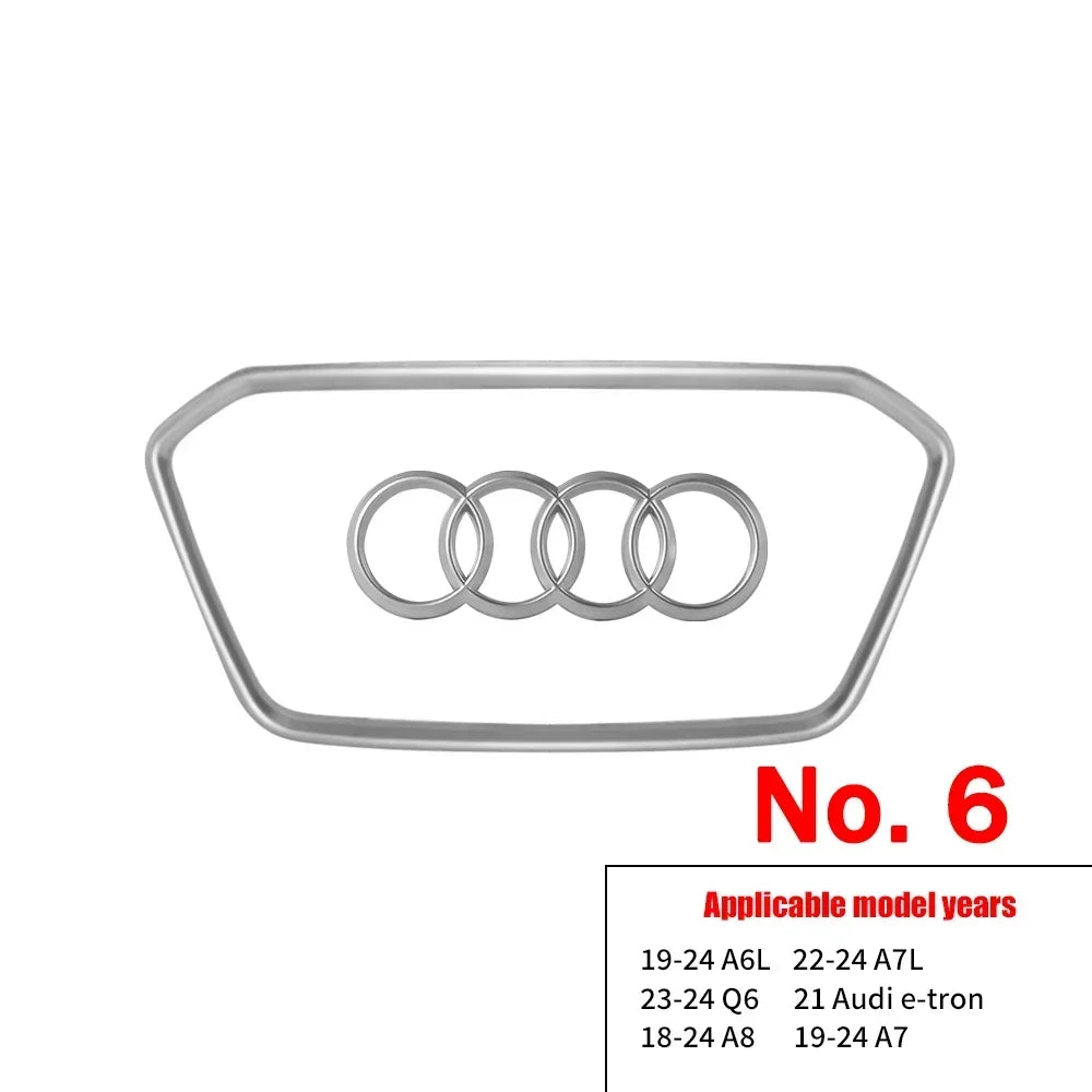 Automobile Steering Wheel Logo Bright Frame Strip Electroplated Car Logo Sticker For Audi A3 A4 B8 8P B9 8V A5 A6 C7 A7 Q3 Q5 Q7