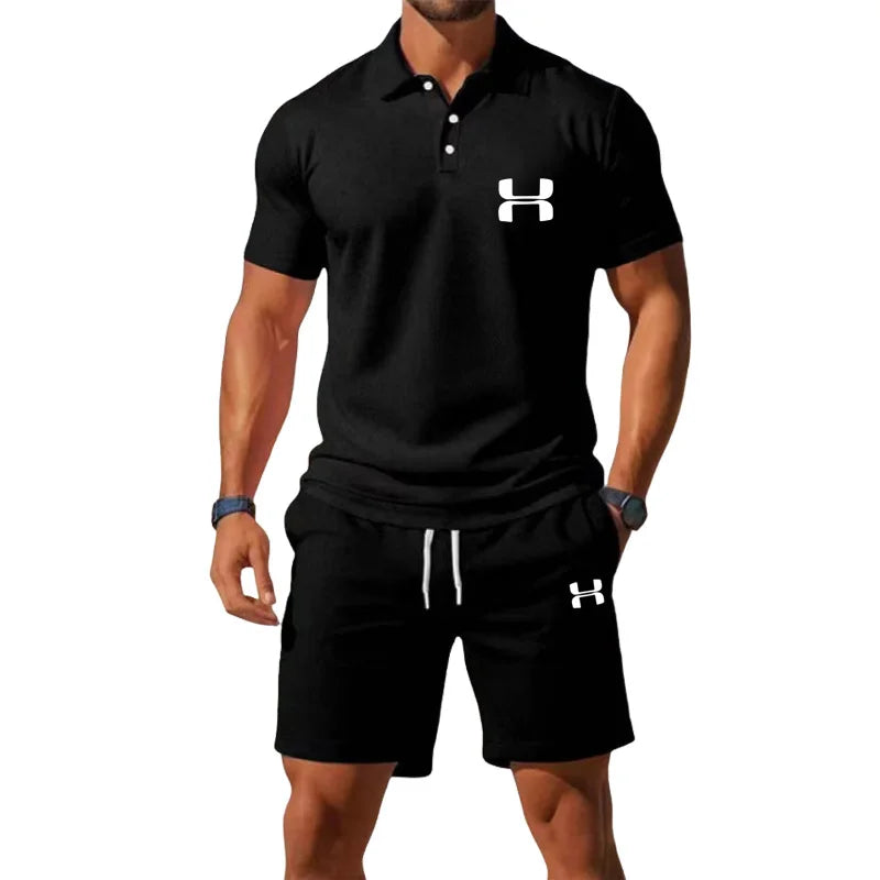 Men’s Summer Polo Set – T-Shirt & Shorts Matching Outfit | Casual Sport Style