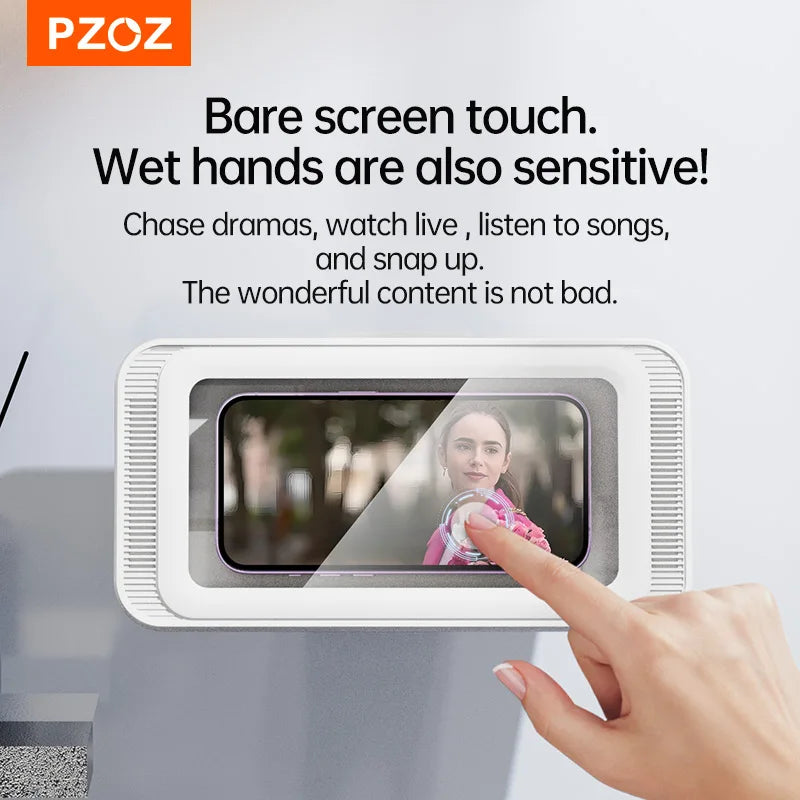 PZOZ Shower Phone Holder On Wall Holder Bracket 6 Inch Rotation Phone Holder Waterproof Storage Box Case For Mobile Phone Holder
